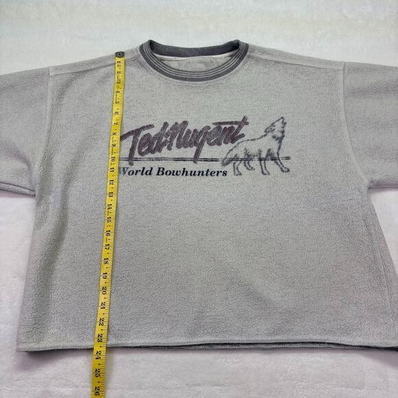 Ted Nugent World Bowhunters Exposed Seam Distressed Vintage Sweatshirt Size L - Picture 11 of 14